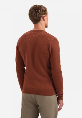 Pullover Crewneck Jacquard Solid XL Regular Fit - Terra