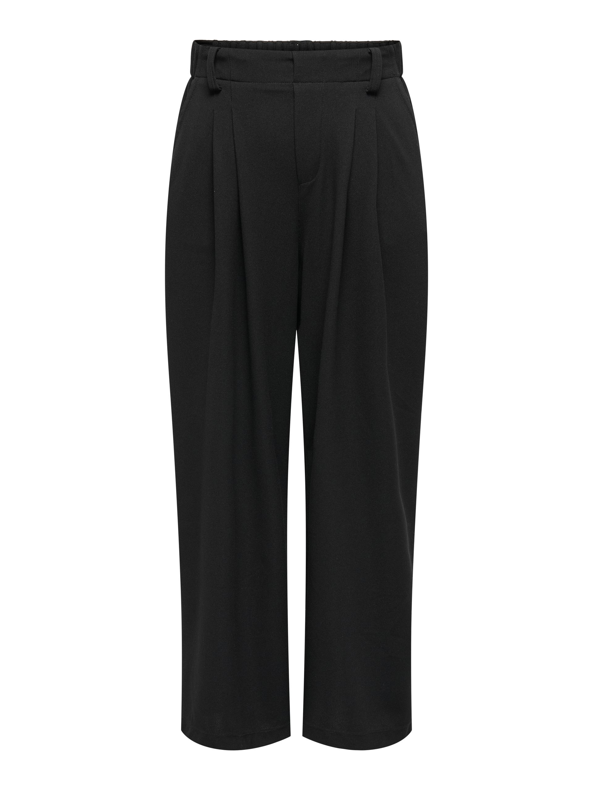 ONLCRISTINA HW WAFFLE WIDE PANT CC PNT XL/32 Weiter Beinschnitt - Black