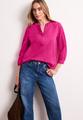 Bluse mit Split Neck aus Leinenmix
