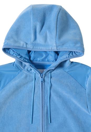 Fleecejacke mit Hoodie L - Fountain Blue