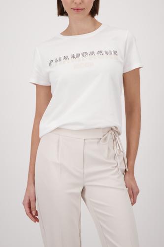 T-Shirt mit Strasssteinen 38 - Off-white