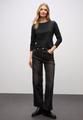 Jersey-Shirt mit Leo-Detail 36 - Black
