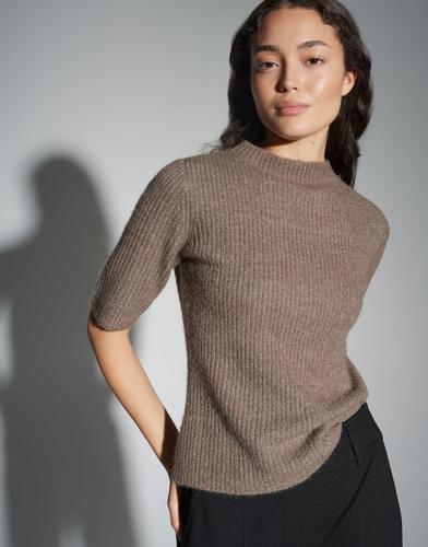 Rippstrickpullover "Pedgi" - Braun / 38