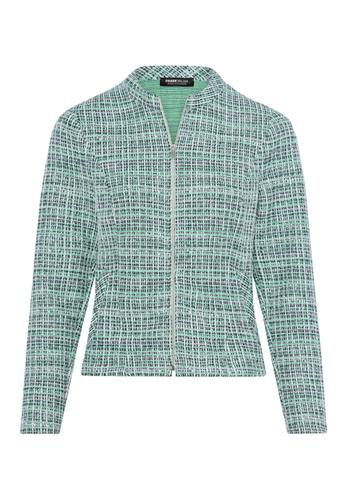 Blazerjacke NOS mit markantem Zipper 40 - Soft Green/paradise Green/ecru/schwarz