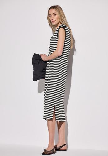 Gestreiftes Kleid 38 - Black