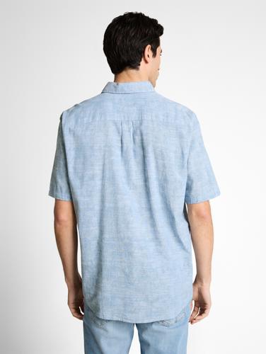 Comfort Fit Kurzarmhemd mit Muster XL Comfort Fit - Light Blue Tonal Design