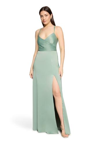 Abendkleid 38 Figurbetont - Foggy Green