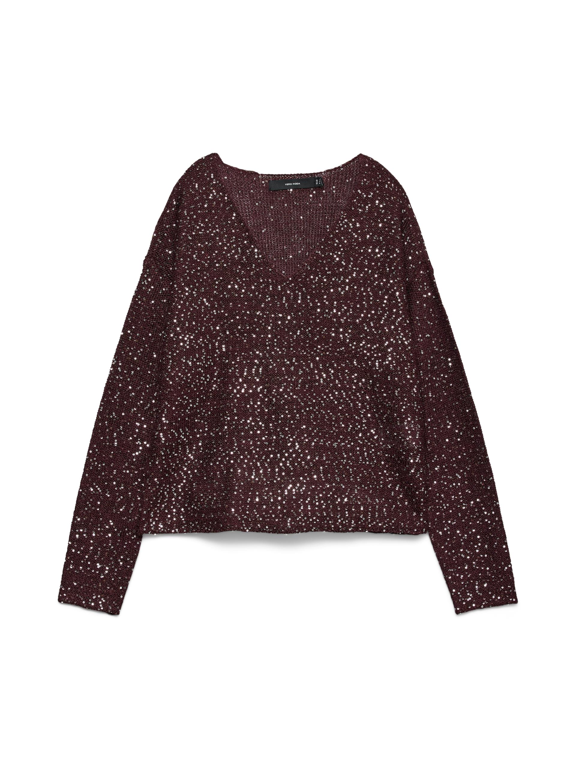 VMLEILANI NEW LS V-NECK PULLOVER REP L Locker geschnitten - Winetasting