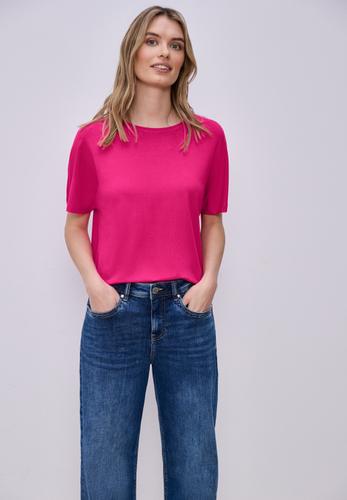 Basic T-Shirt mit Dropped Shoulders 40 - Magenta Dream