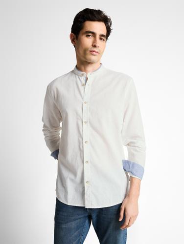 Regular Fit Hemd mit Leinenanteil M Regular Fit - White