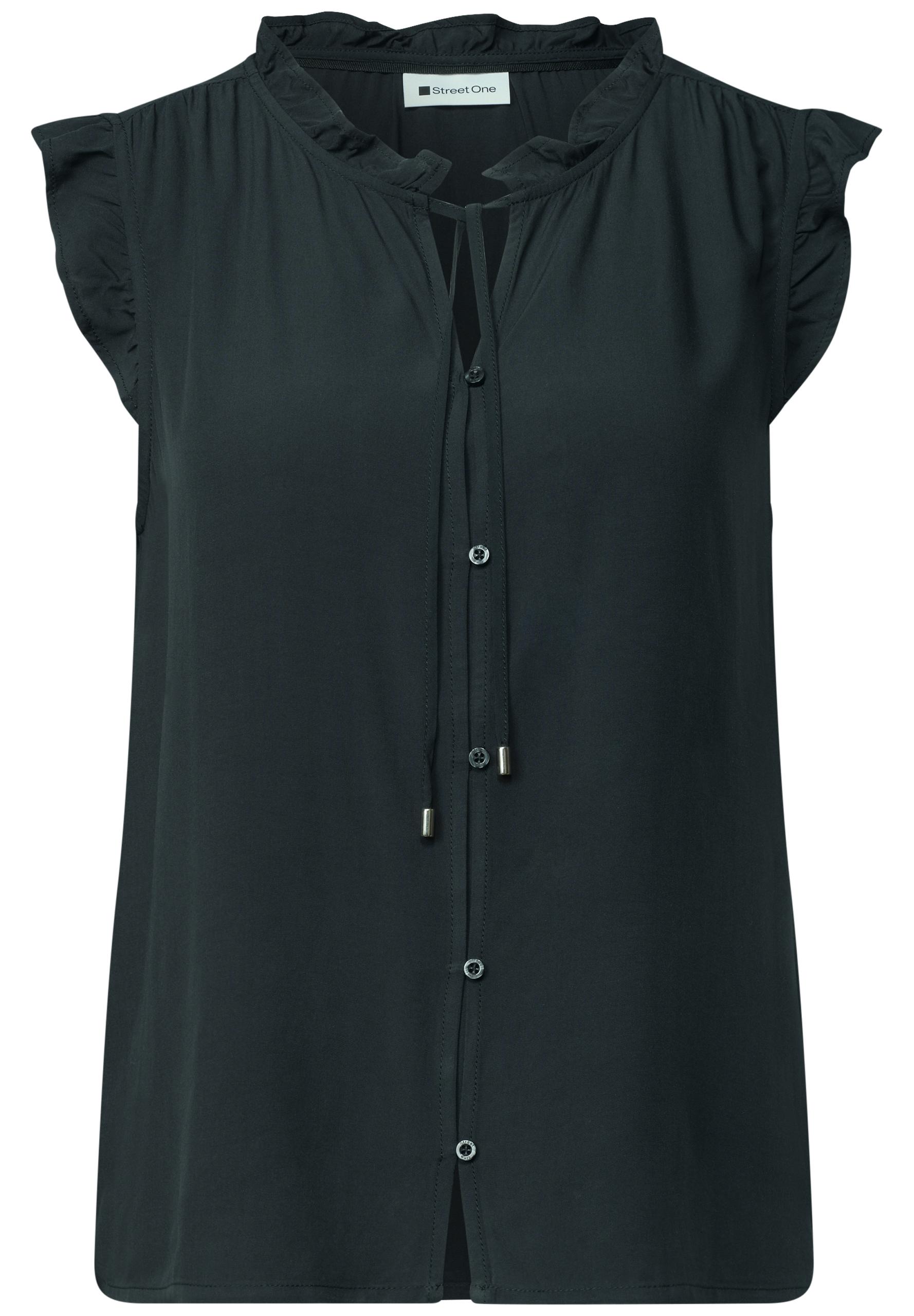 Blusentop mit Split Neck und Rüschen 36 - Deep Bound Green