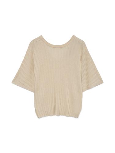 VMBARBADOS SS V-BACK PULLOVER GA SE M Normal geschnitten - Oatmeal