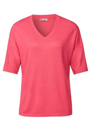 Strick-Look V-Neck T-Shirt