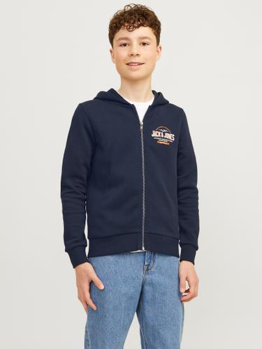 JJELOGO SWT ZIP HOOD 2COL 24/25 NOOS MNI 116 Normal geschnitten - Navy Blazer