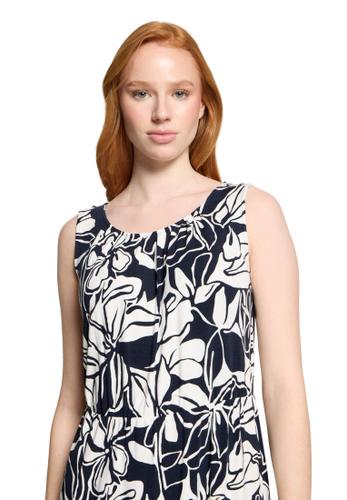 Sommerkleid 40 Figurumspielend - Dunkelblau/Weiß