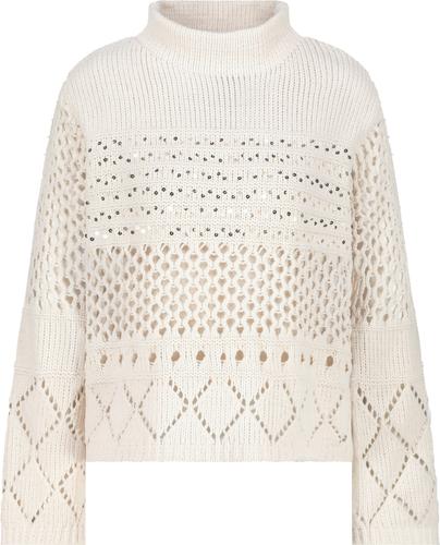 Strickpullover mit Ajourmuster 38 - Almond
