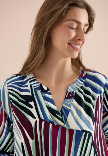 Knielanges Kleid mit grafischem Muster L - Palm Breeze Green
