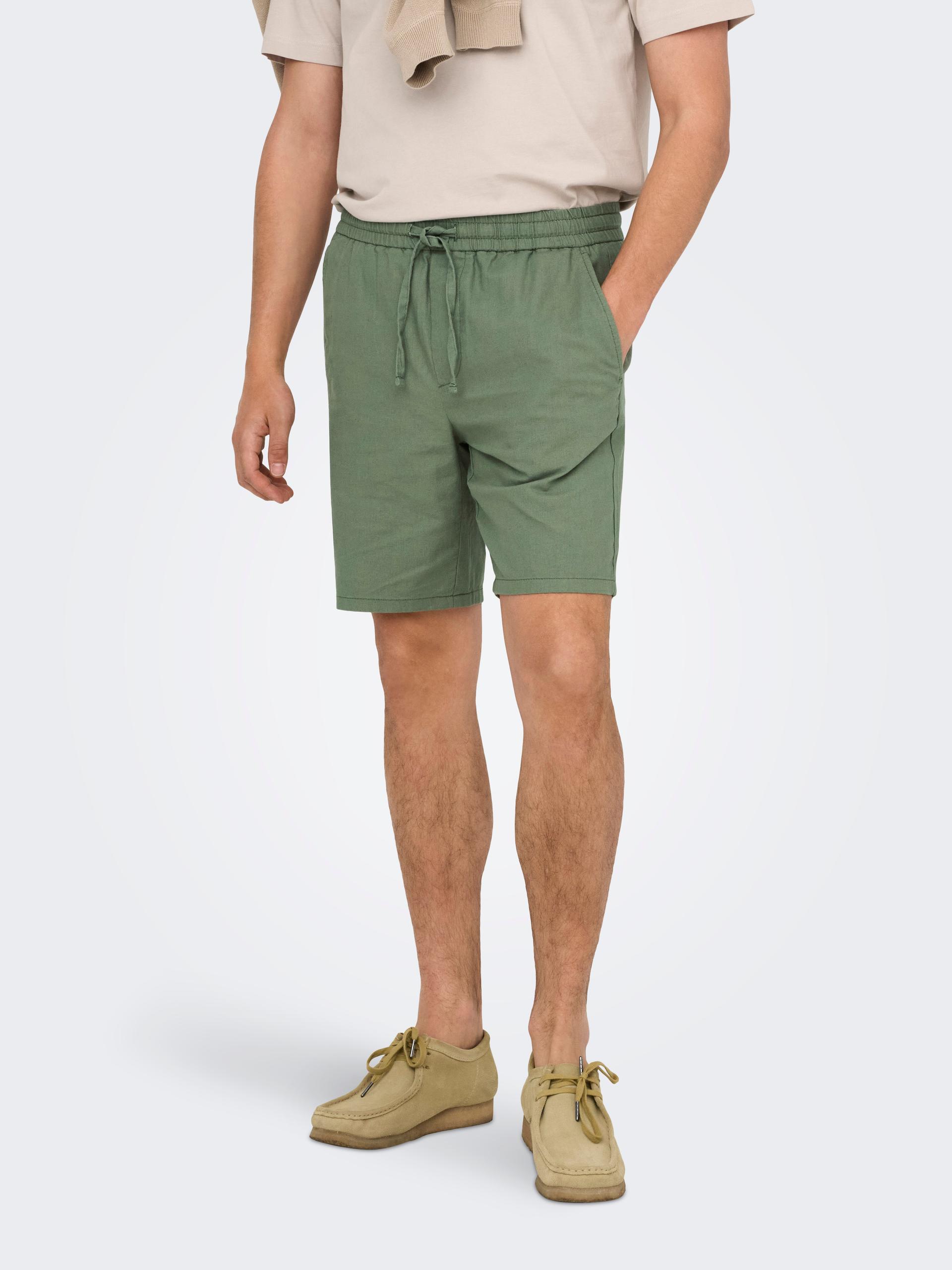 ONSLINUS 0007 COT LIN SHORTS NOOS M Normal geschnitten - Sea Spray