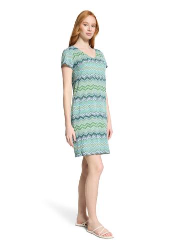Sommerkleid 48 Figurumspielend - Blau/Grün