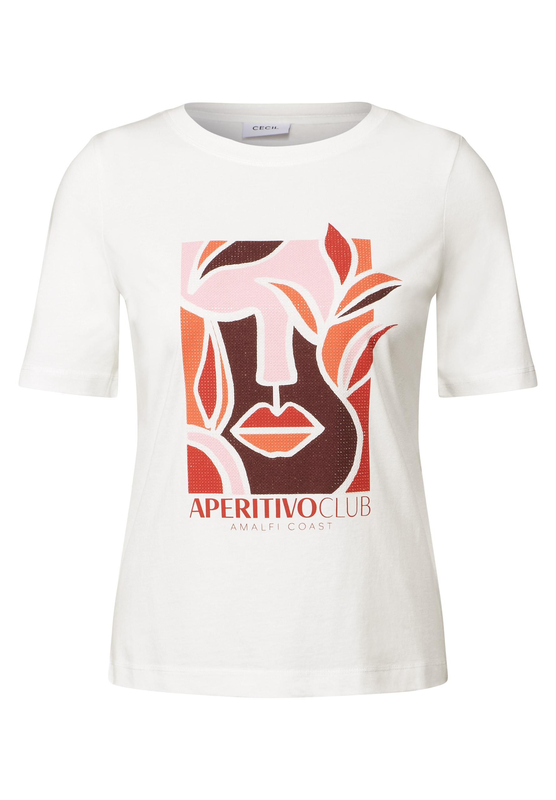 T-Shirt mit Print S - Vanilla White